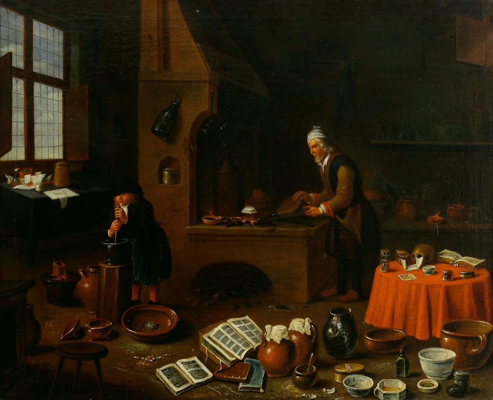 Auktionshaus Quentin Berlin  Gemälde Teniers  David  Nachfolge  Die Alchemistenküche