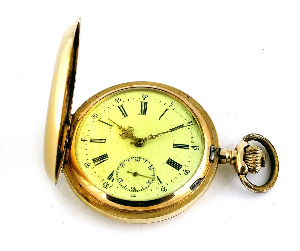 Auktionshaus Quentin Berlin  Schmuck Uhr  Taschenuhr  Système Glashütte N° 450085  Savonnette  585 GG.