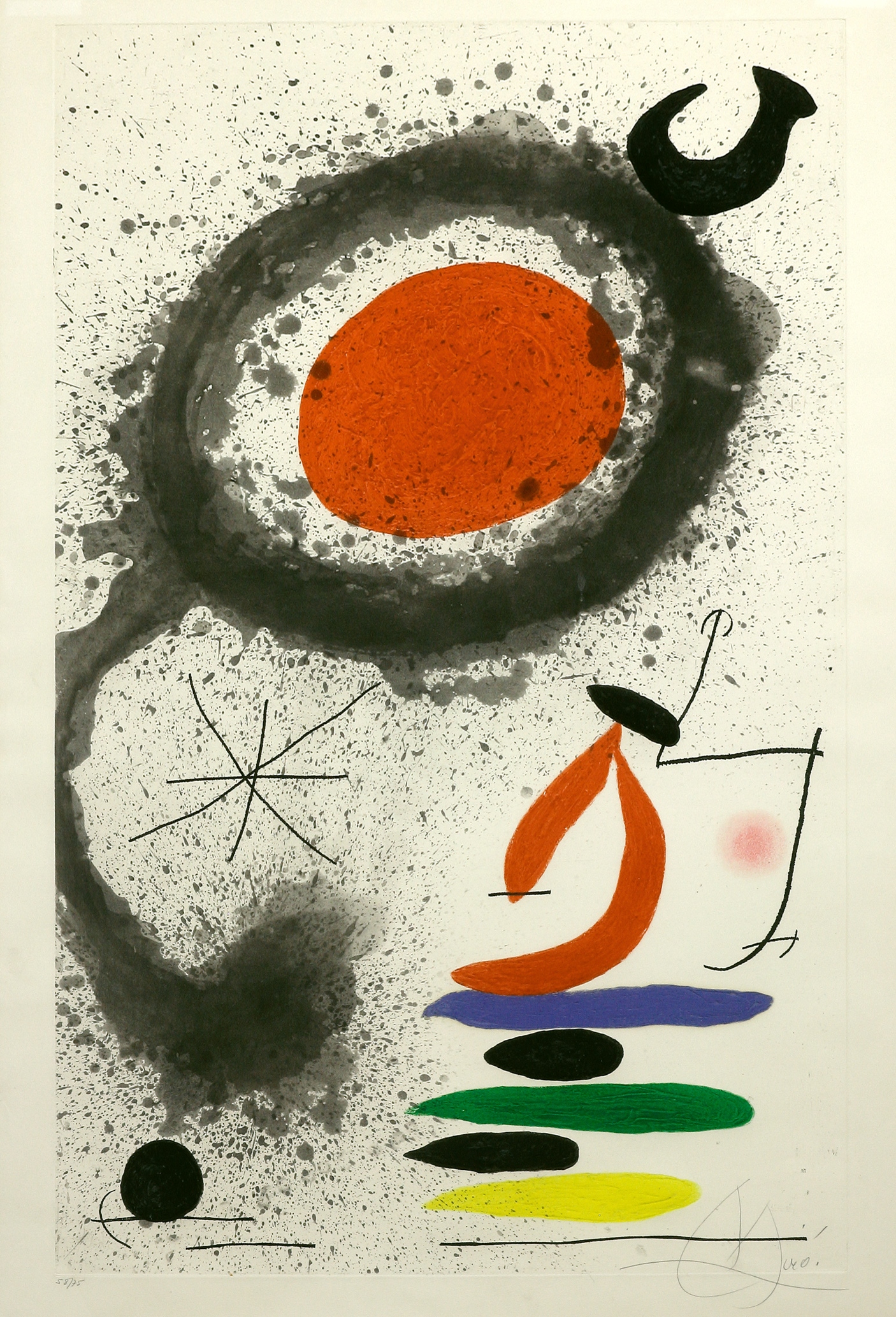 Miró, Joan (1893 Barcelona - 1983 Palma) Le soleil ébouillanté. 1969. Farbaquatintaradierung